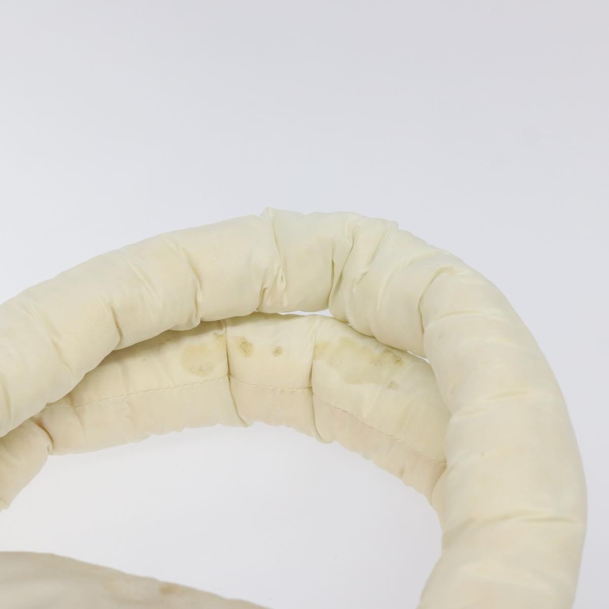 CHANEL Coco Cocoon PM Hand Bag Nylon White Multicolor Silver CC Auth bs25111