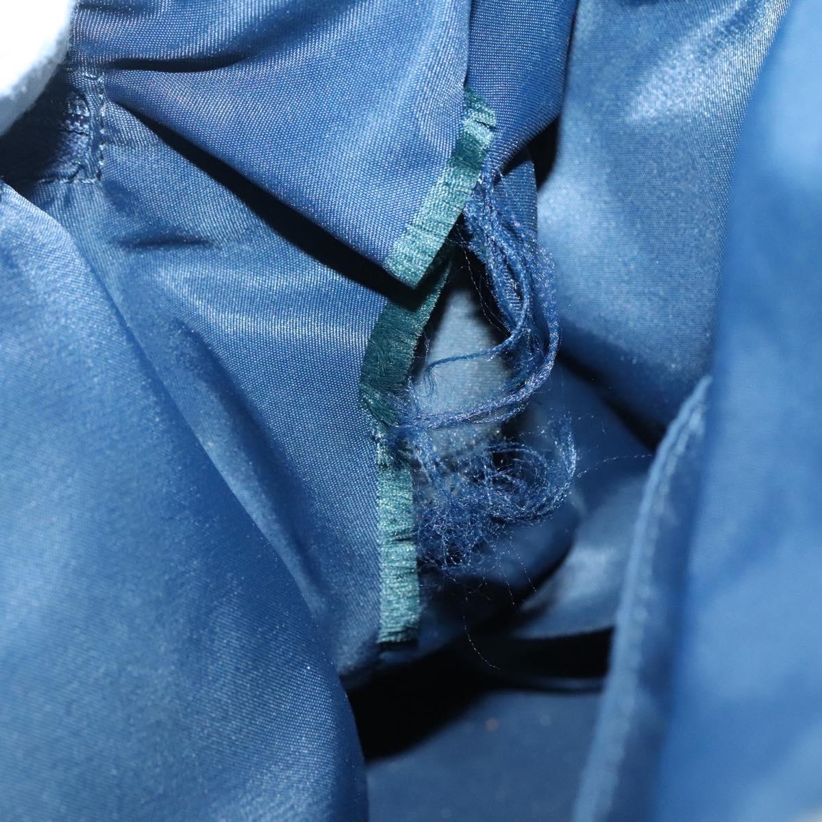 Christian Dior Trotter Canvas Boston Bag Navy Gold Auth bs25120