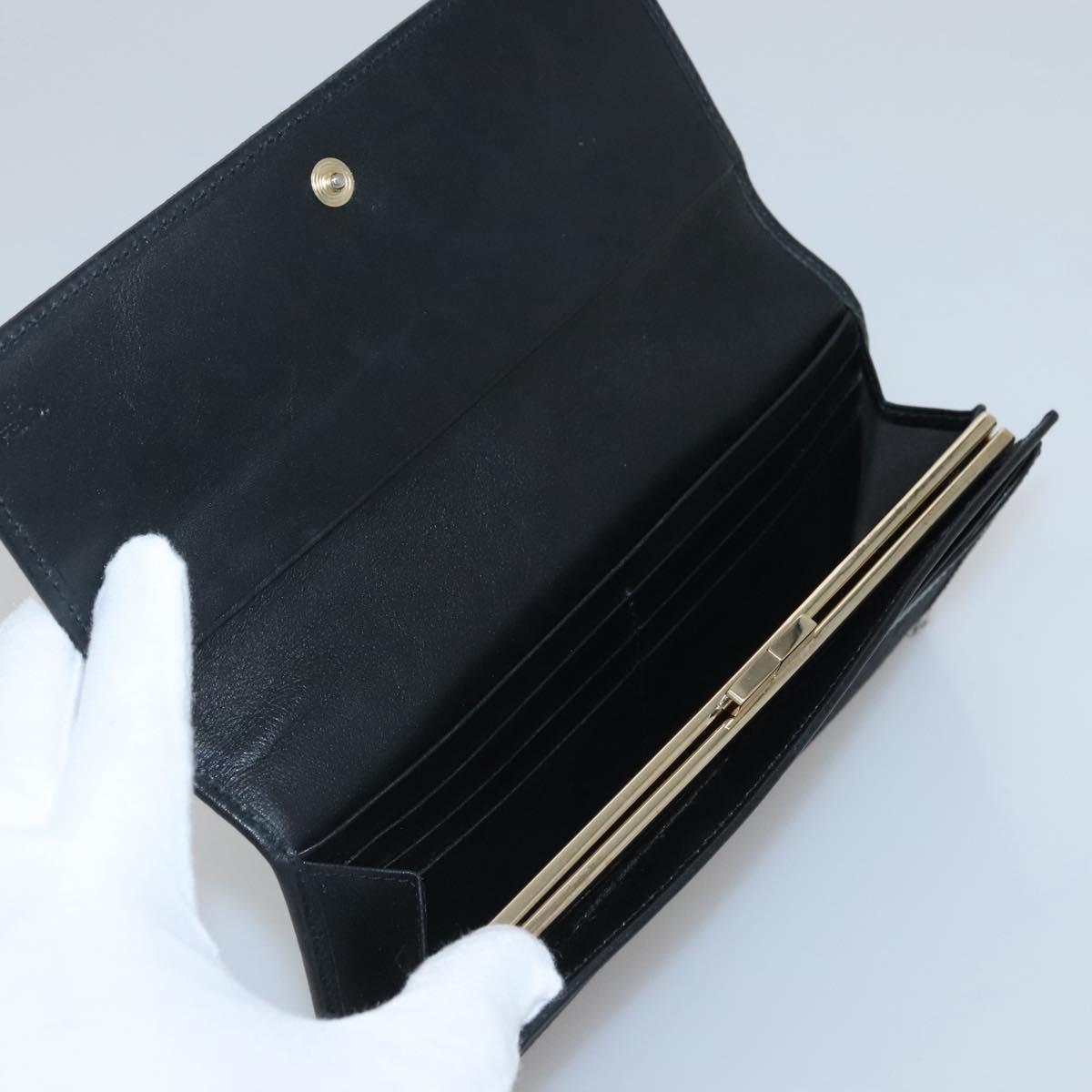FENDI Zucchino Canvas Long Wallet Black Auth bs25132