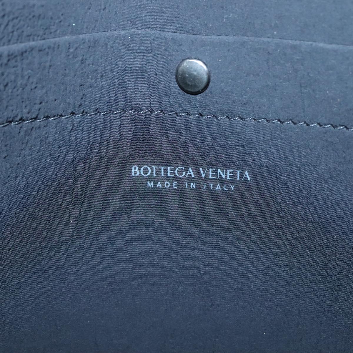 BOTTEGA VENETA Maxi INTRECCIATO Clutch Bag Leather Black Silver Auth bs25134