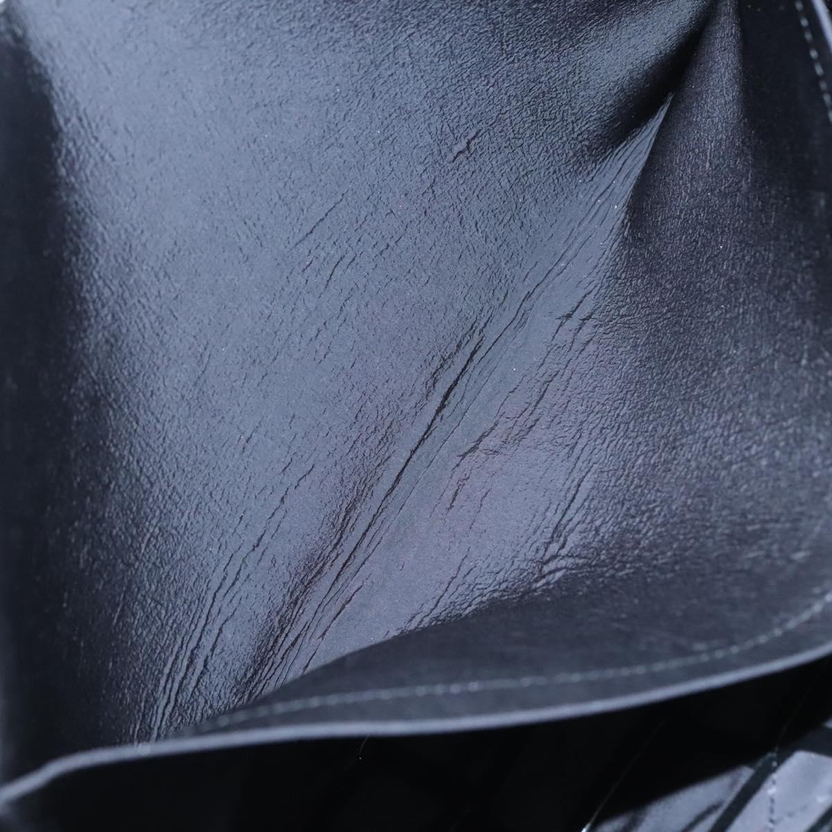 BOTTEGA VENETA Maxi INTRECCIATO Clutch Bag Leather Black Silver Auth bs25134