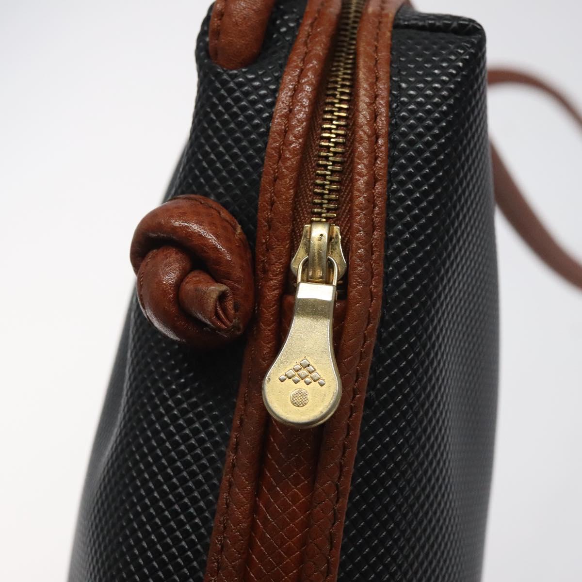 BOTTEGA VENETA Shoulder Bag PVC Black Brown gold Auth bs25135