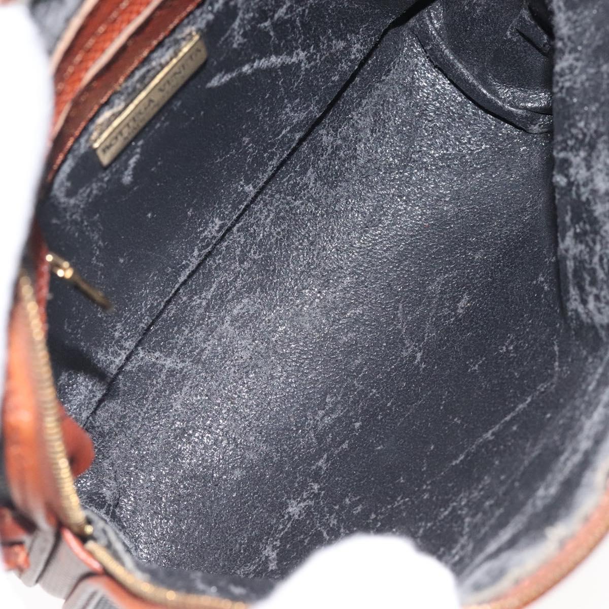 BOTTEGA VENETA Shoulder Bag PVC Black Brown gold Auth bs25135