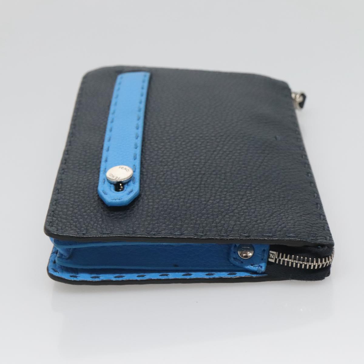 FENDI Celeria Clutch Bag Leather Black Auth bs25137