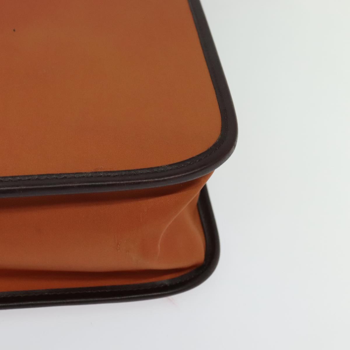 BURBERRY Hand Bag Nylon 2way Brown Silver Auth bs25146