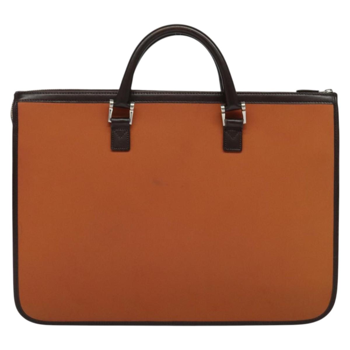 BURBERRY Hand Bag Nylon 2way Brown Silver Auth bs25146