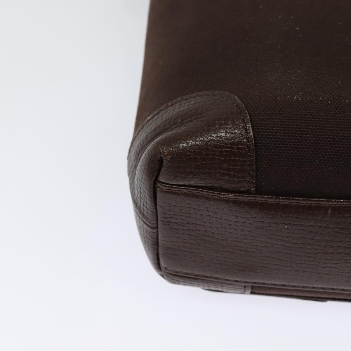 BURBERRY Shoulder Bag Canvas Brown Silver Auth bs25147