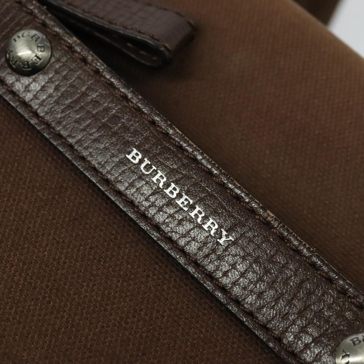 BURBERRY Shoulder Bag Canvas Brown Silver Auth bs25147