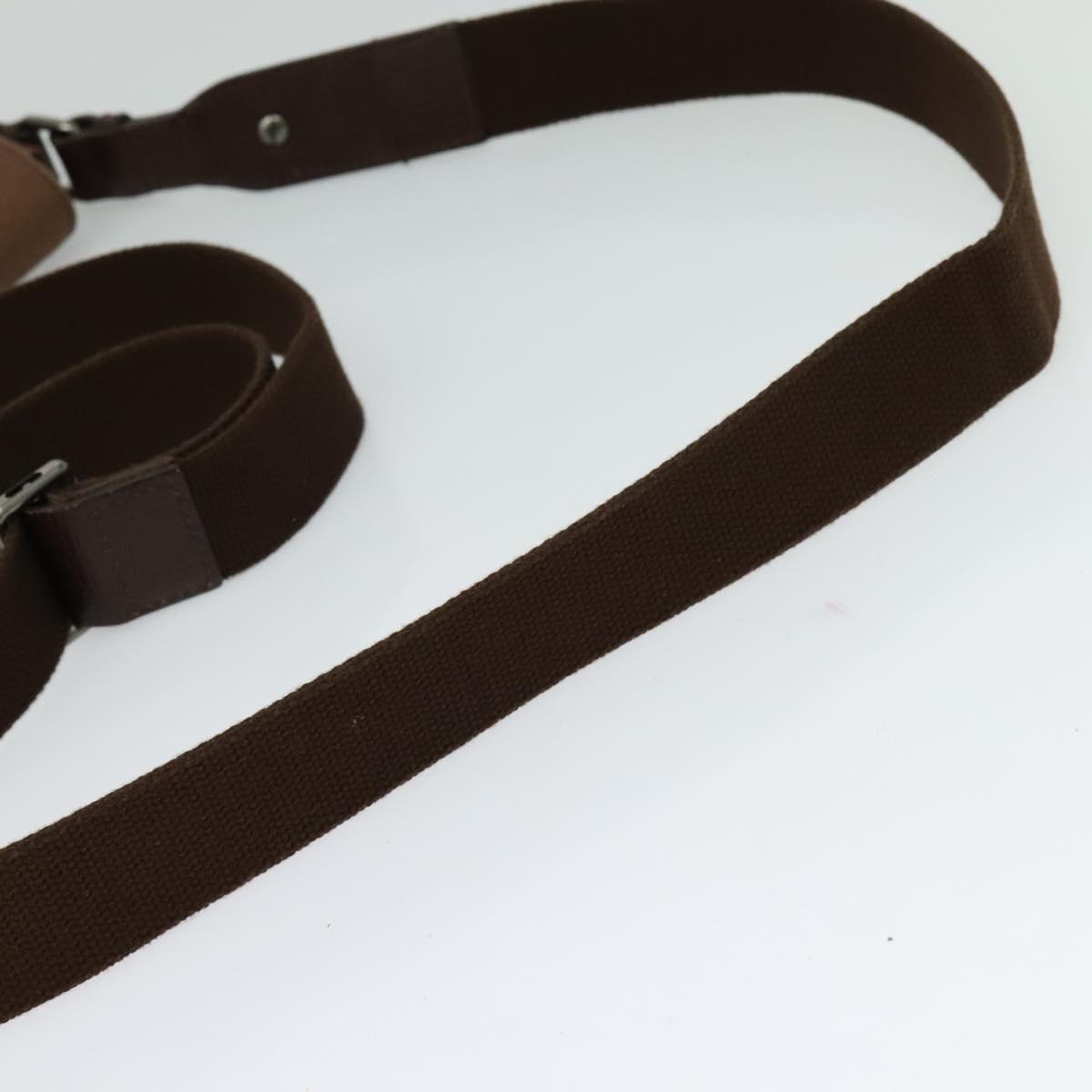 BURBERRY Shoulder Bag Canvas Brown Silver Auth bs25147