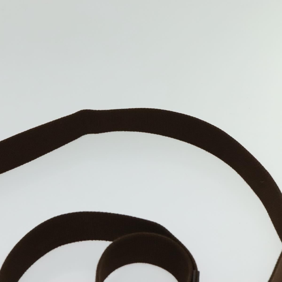 BURBERRY Shoulder Bag Canvas Brown Silver Auth bs25147