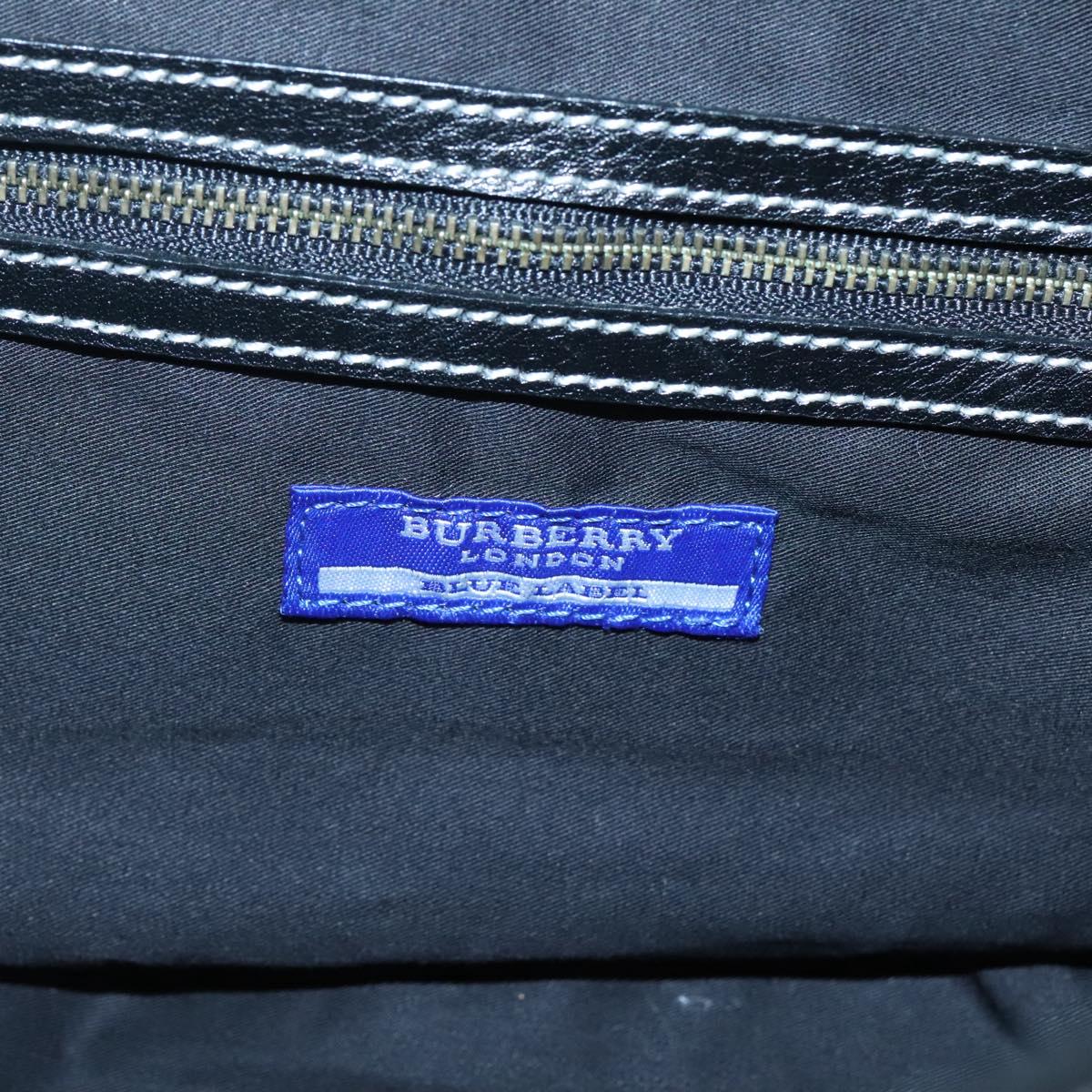 BURBERRY Nova Check Blue Label Hand Bag Wool Black Auth bs25149