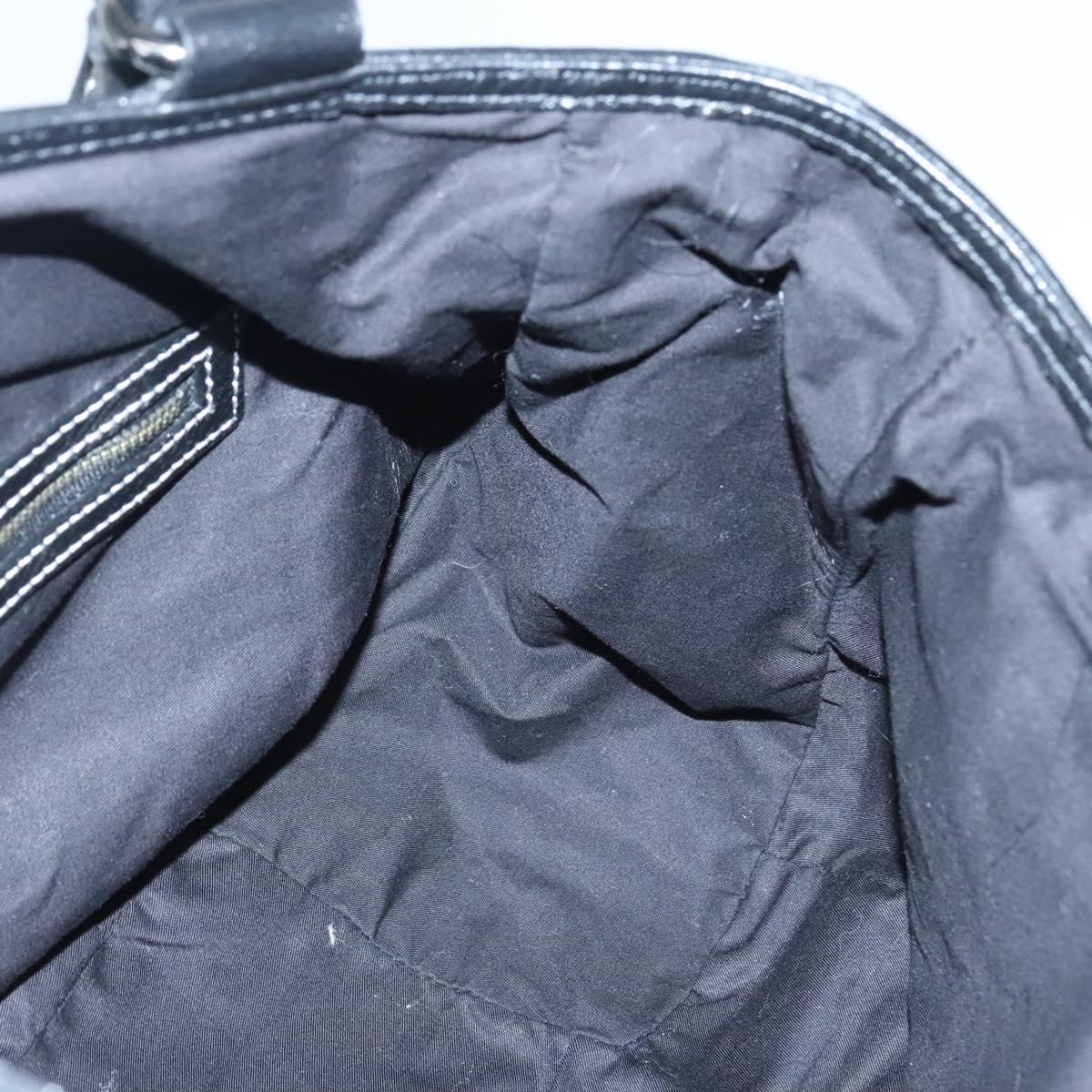 BURBERRY Nova Check Blue Label Hand Bag Wool Black Auth bs25149