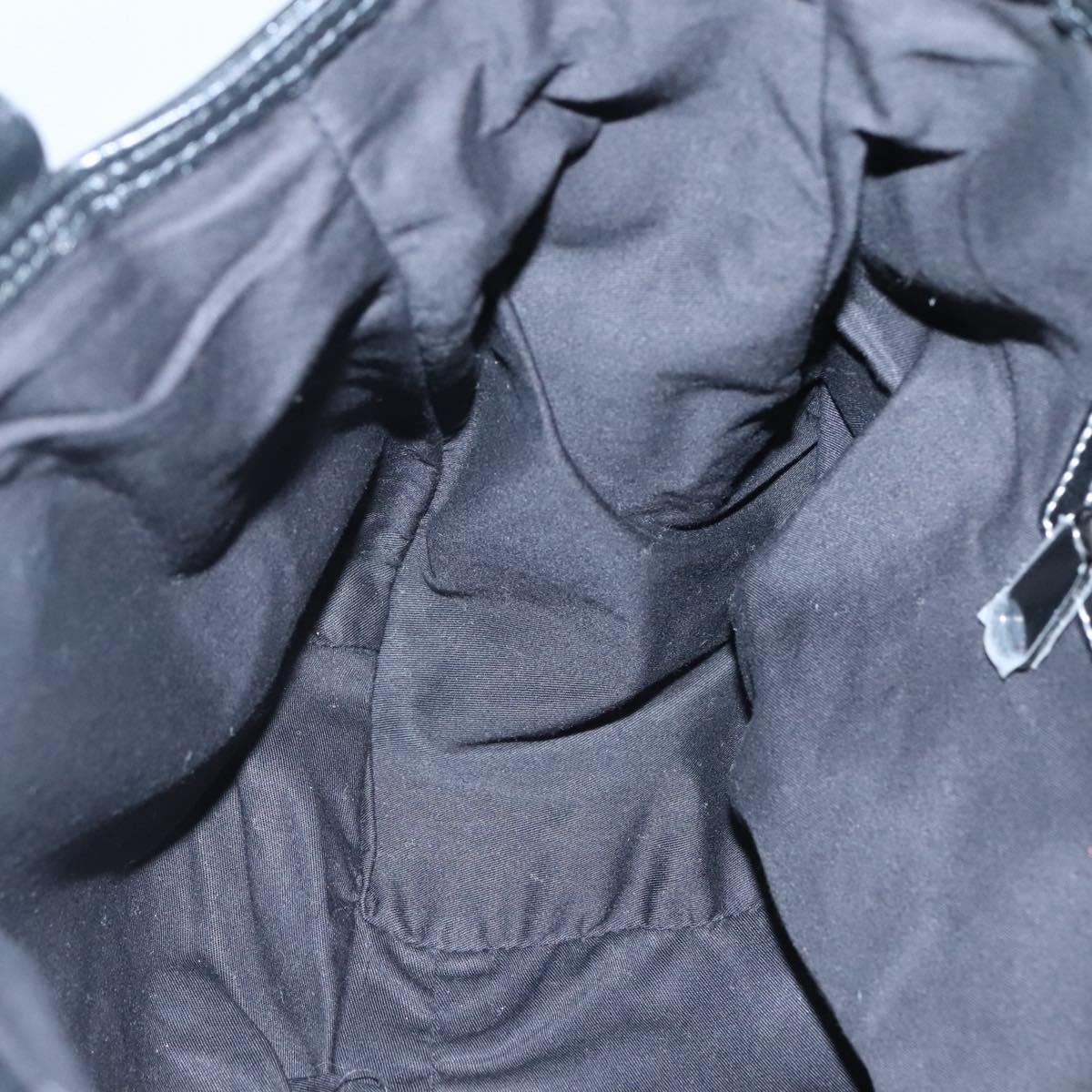 BURBERRY Nova Check Blue Label Hand Bag Wool Black Auth bs25149