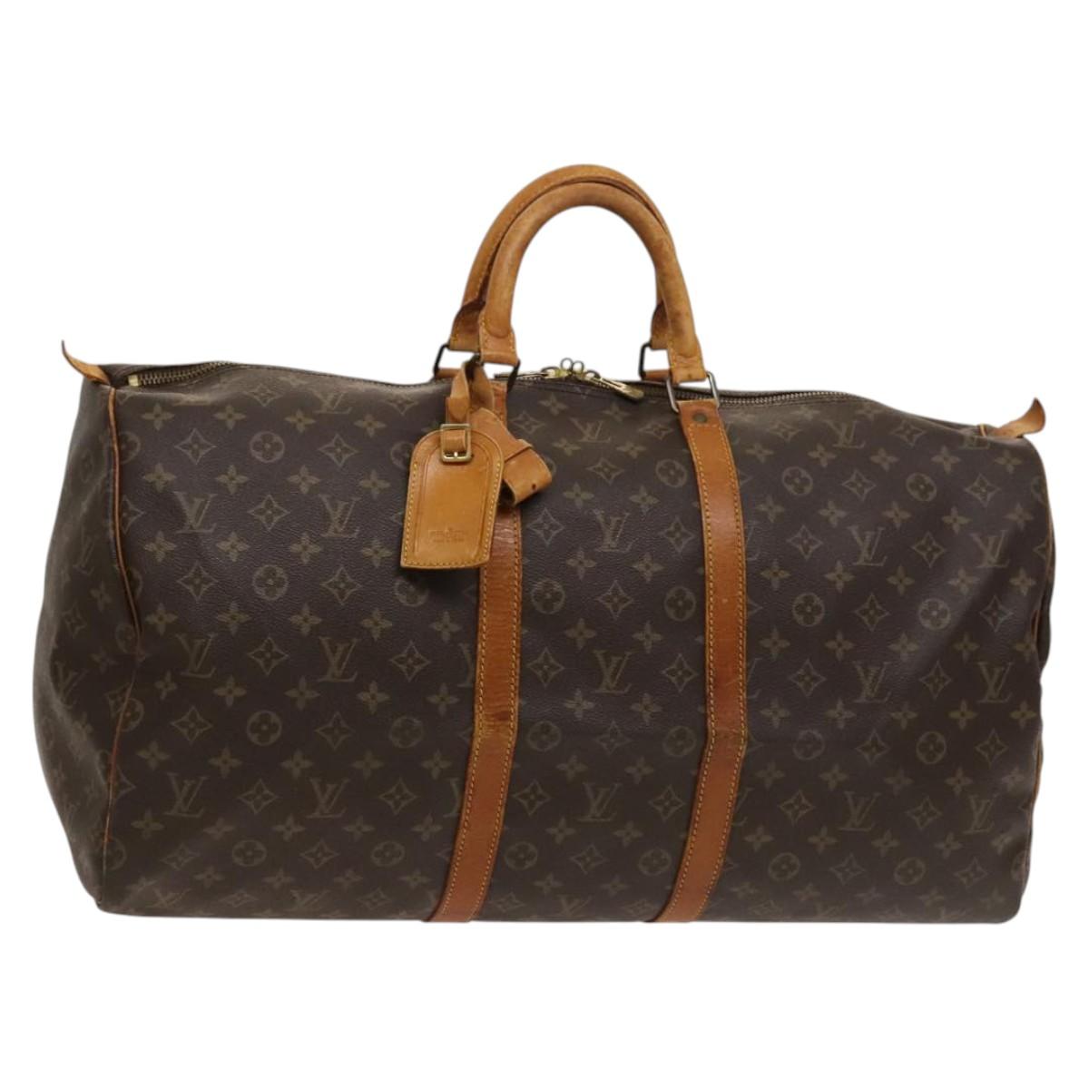 LOUIS VUITTON Monogram Keepall 55 Boston Bag M41424 LV Auth bs25156
