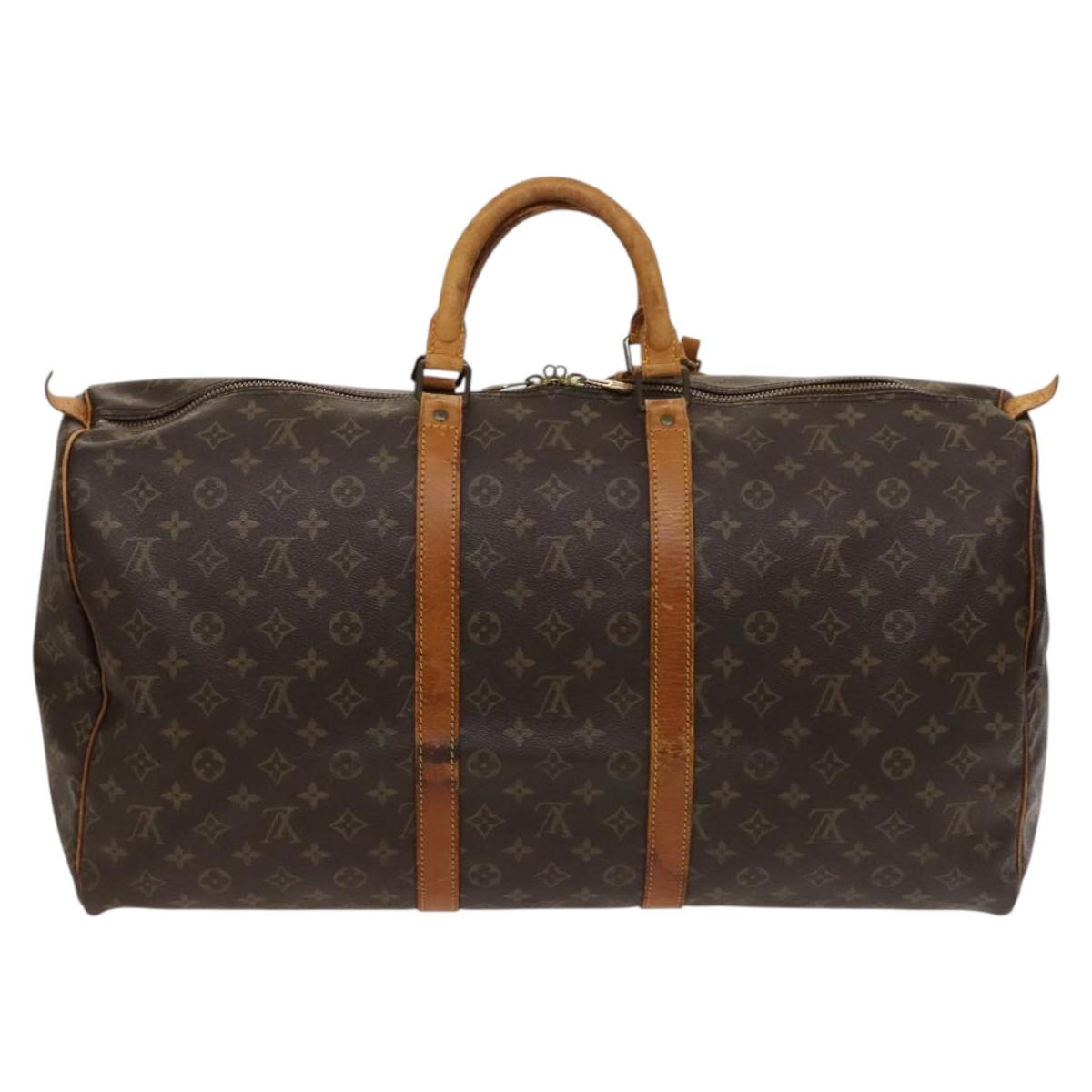 LOUIS VUITTON Monogram Keepall 55 Boston Bag M41424 LV Auth bs25156