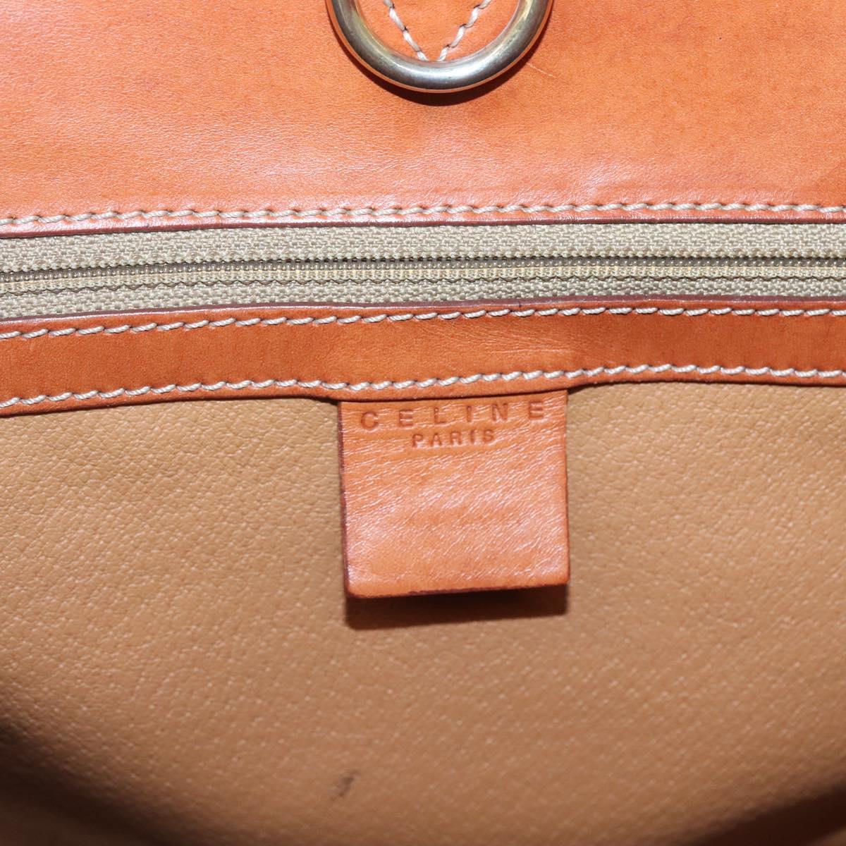 CELINE Macadam Canvas Shoulder Bag PVC Leather Brown Gold Auth bs25160