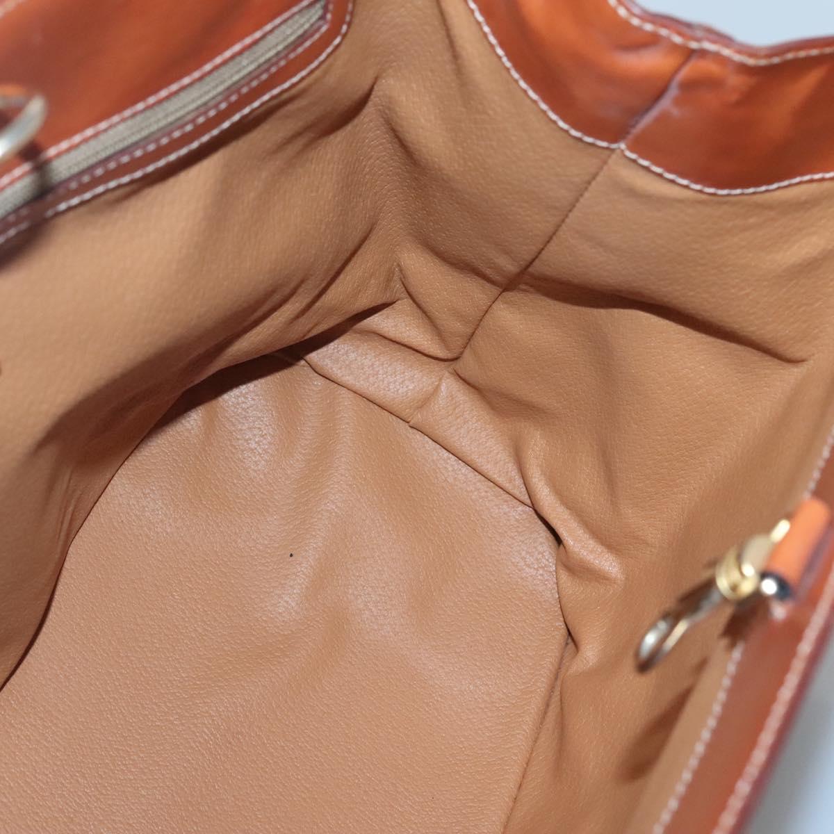 CELINE Macadam Canvas Shoulder Bag PVC Leather Brown Gold Auth bs25160