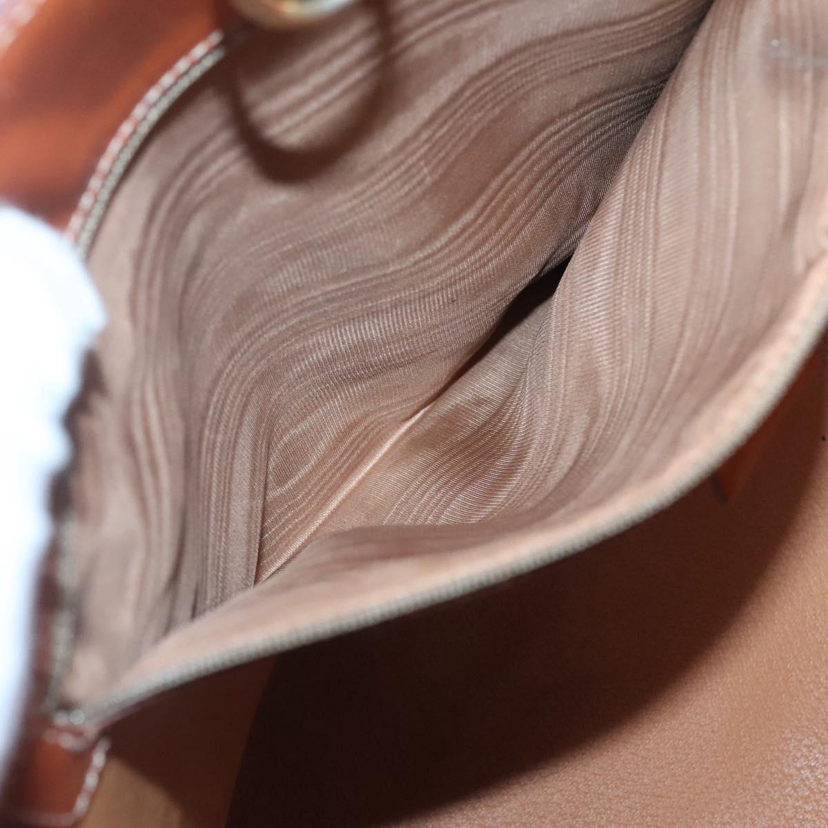 CELINE Macadam Canvas Shoulder Bag PVC Leather Brown Gold Auth bs25160