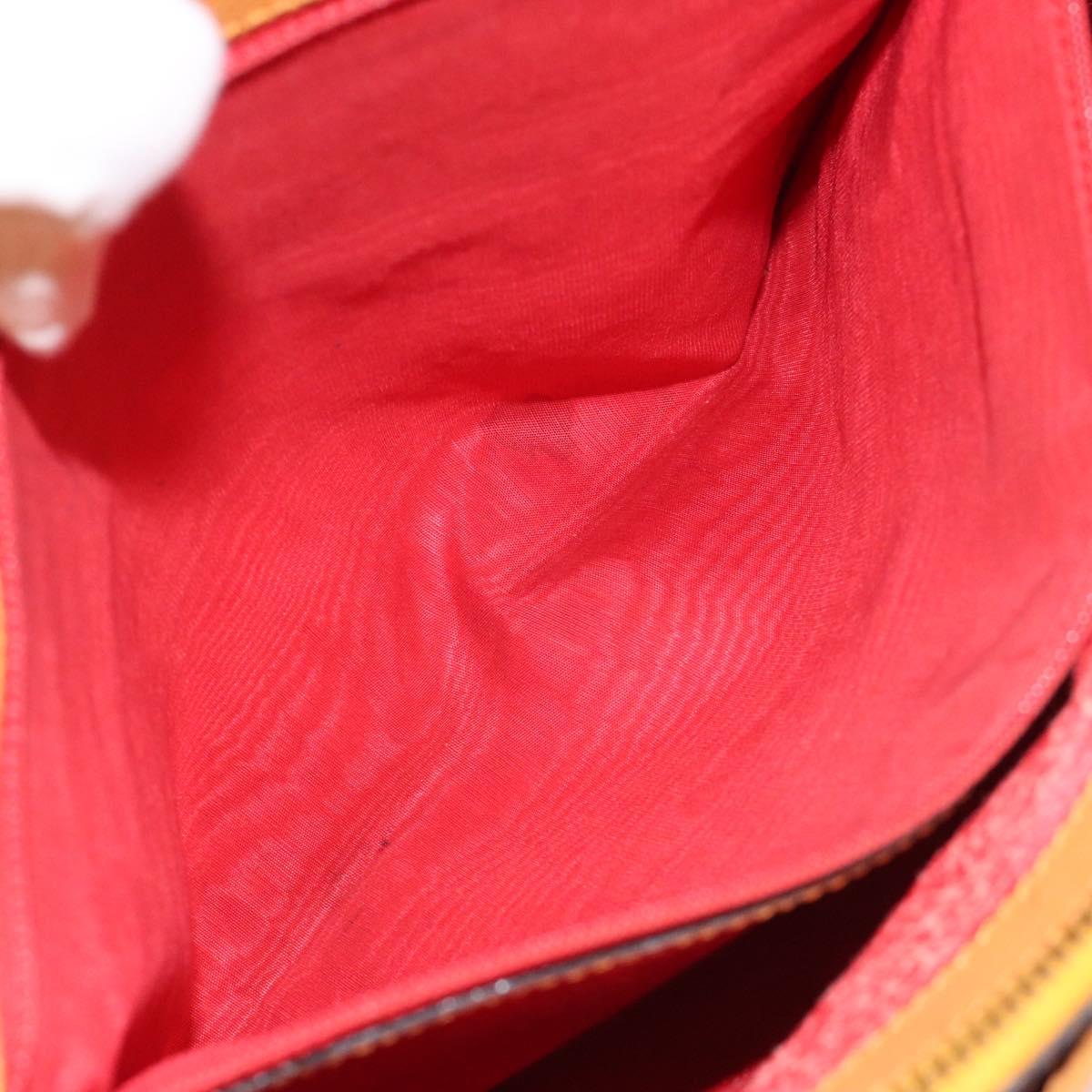 CELINE Hand Bag Leather Orange Auth bs25161