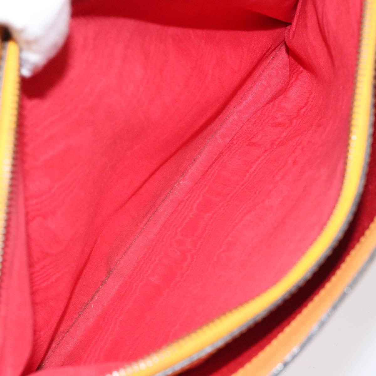 CELINE Hand Bag Leather Orange Auth bs25161