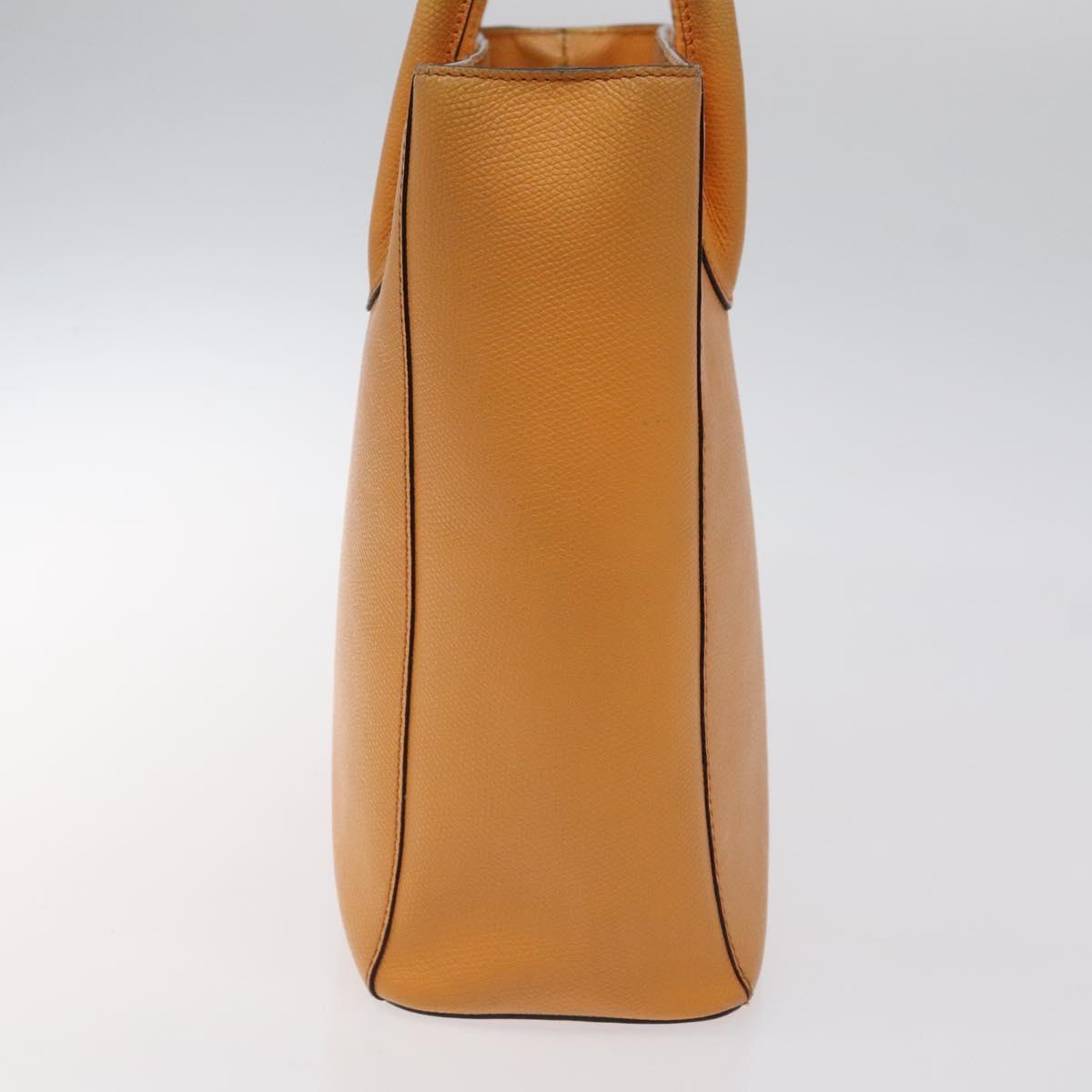 CELINE Hand Bag Leather Orange Auth bs25161