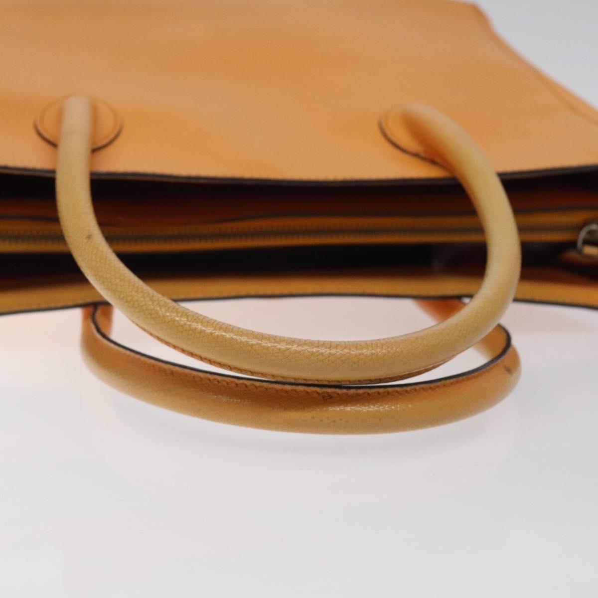 CELINE Hand Bag Leather Orange Auth bs25161