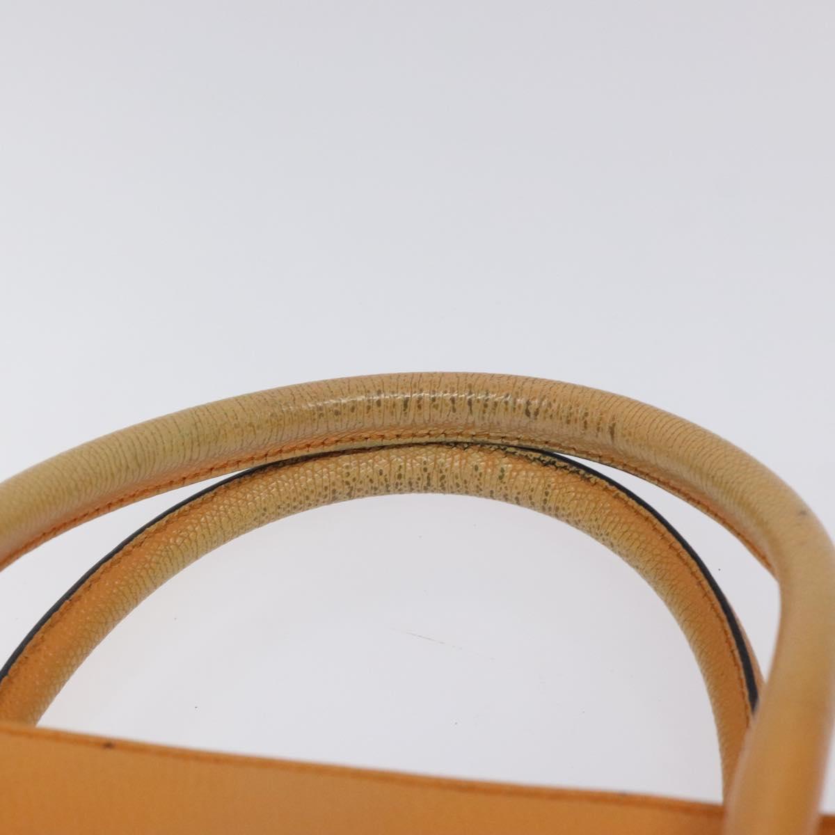 CELINE Hand Bag Leather Orange Auth bs25161