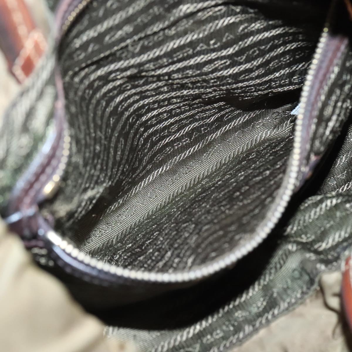 PRADA Shoulder Bag Nylon Khaki Gold Auth bs25176