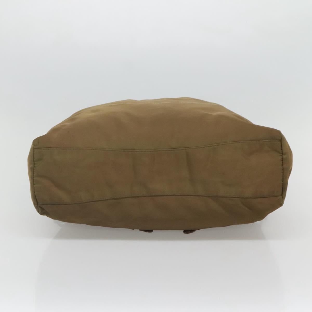 PRADA Shoulder Bag Nylon Khaki Gold Auth bs25176