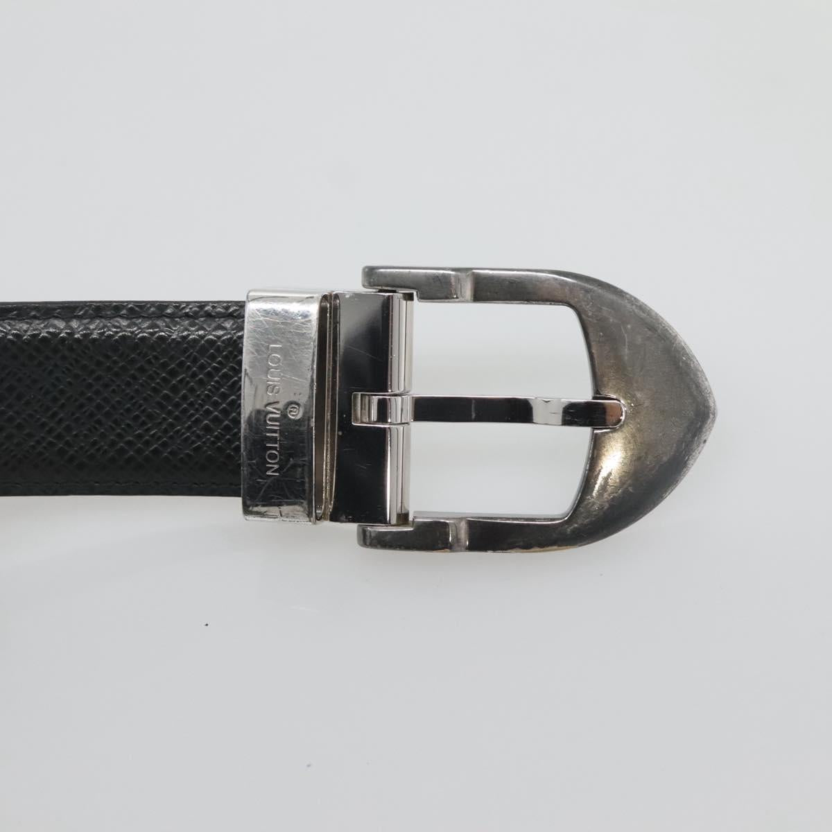LOUIS VUITTON Taiga Ceinture Classic Belt 40.2"" Ardoise LV Auth bs25191