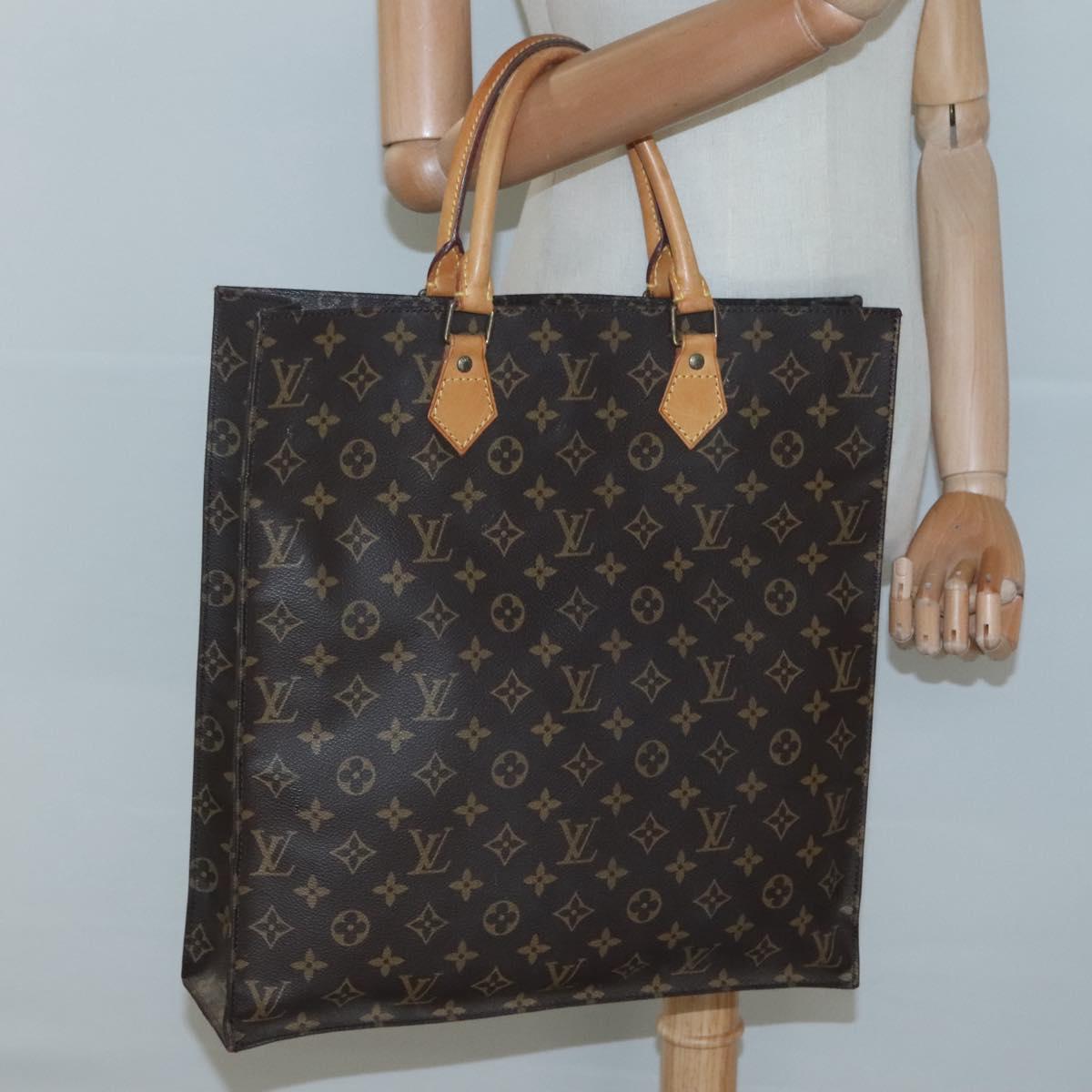LOUIS VUITTON Monogram Sac Plat Hand Bag M51140 LV Auth bs25201