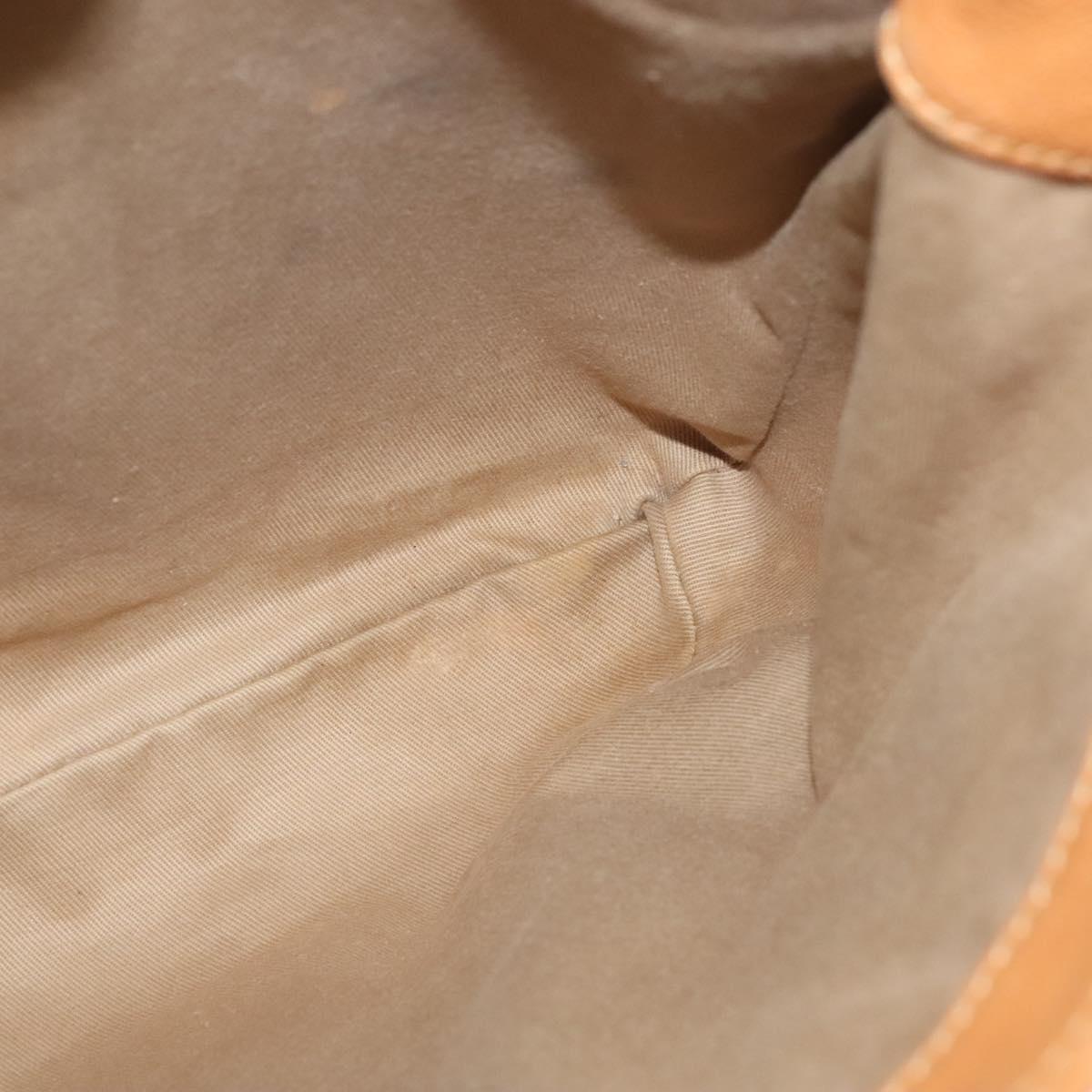 CHANEL Chain Shoulder Bag Leather Brown Silver CC Auth bs25207