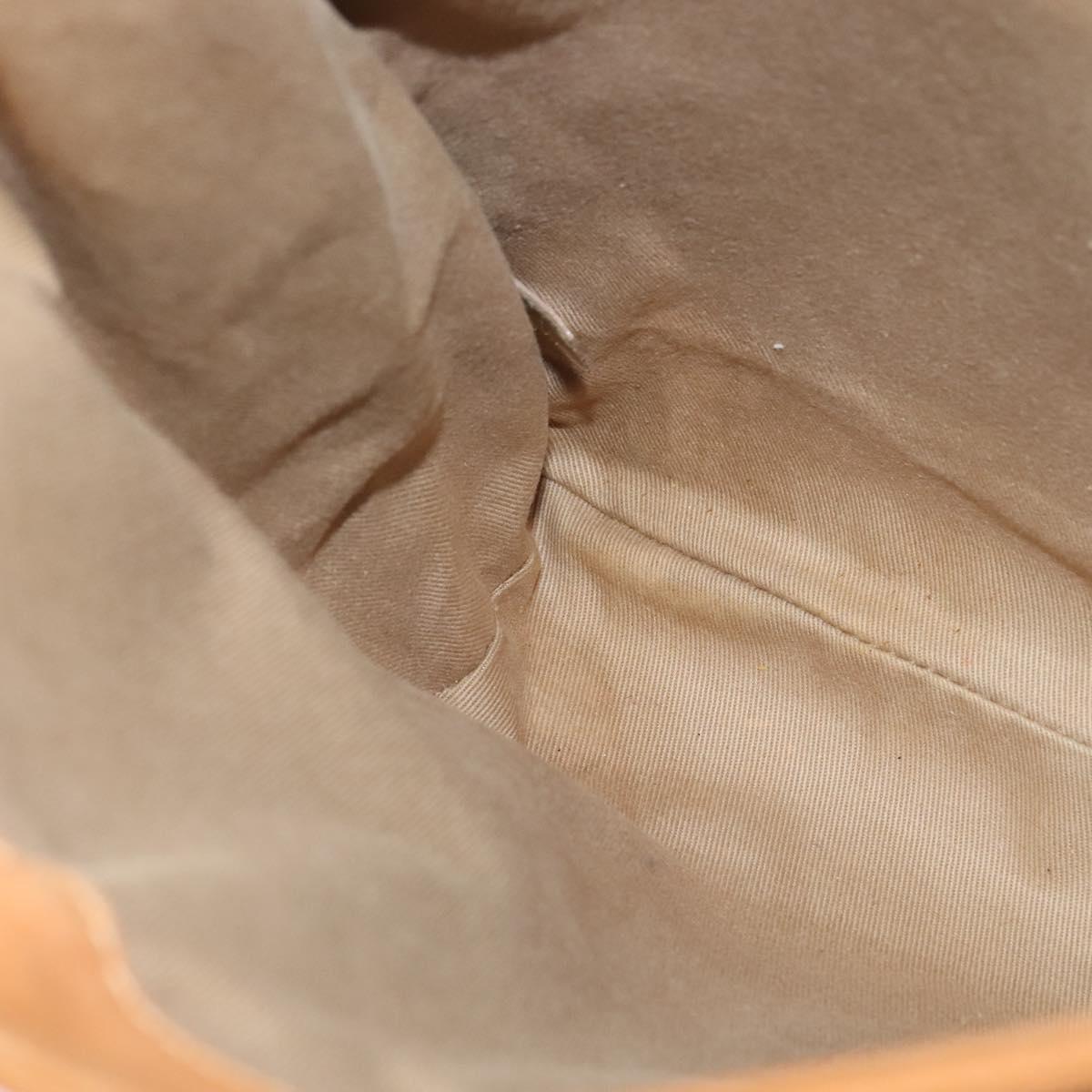 CHANEL Chain Shoulder Bag Leather Brown Silver CC Auth bs25207