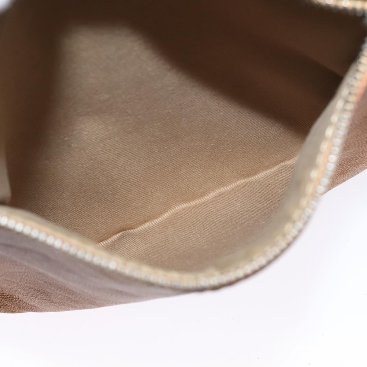 CHANEL Chain Shoulder Bag Leather Brown Silver CC Auth bs25207