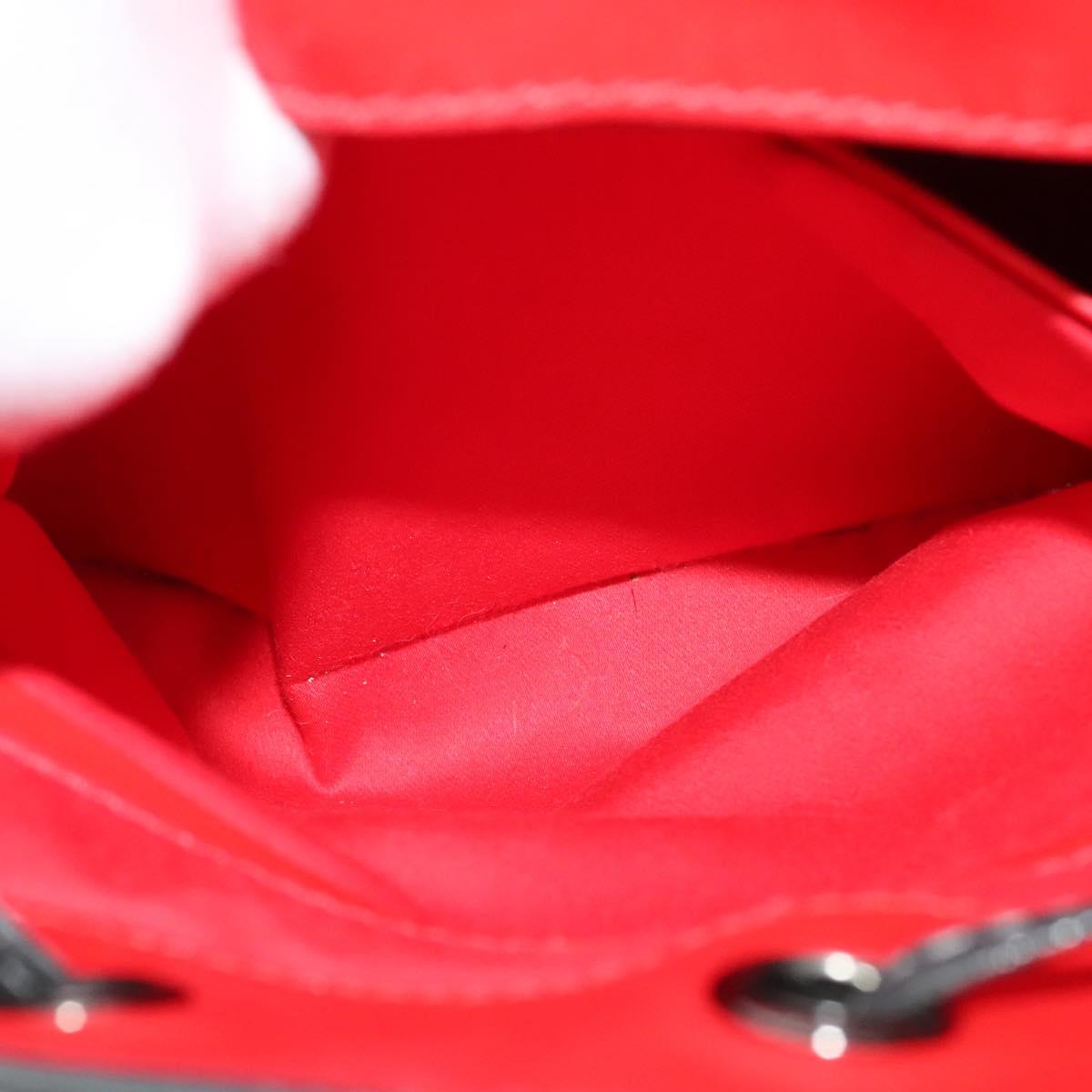 Christian Louboutin Backpack Leather Black Silver Auth bs25217