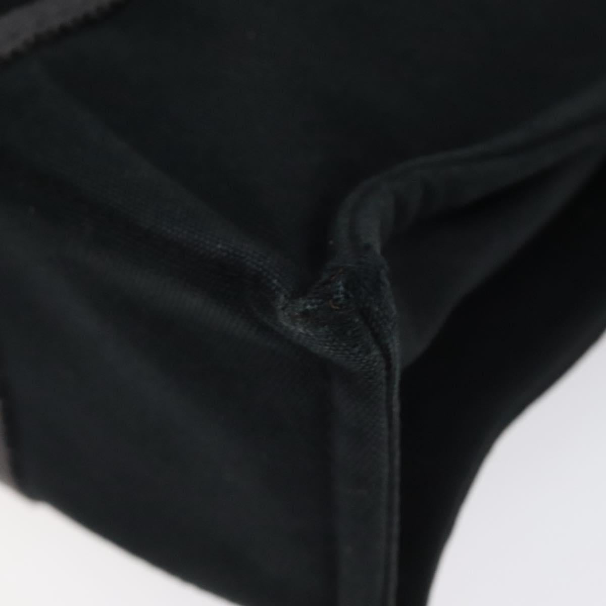 HERMES Fourre Tout PM Hand Bag Canvas Black Gray Silver Auth bs25218