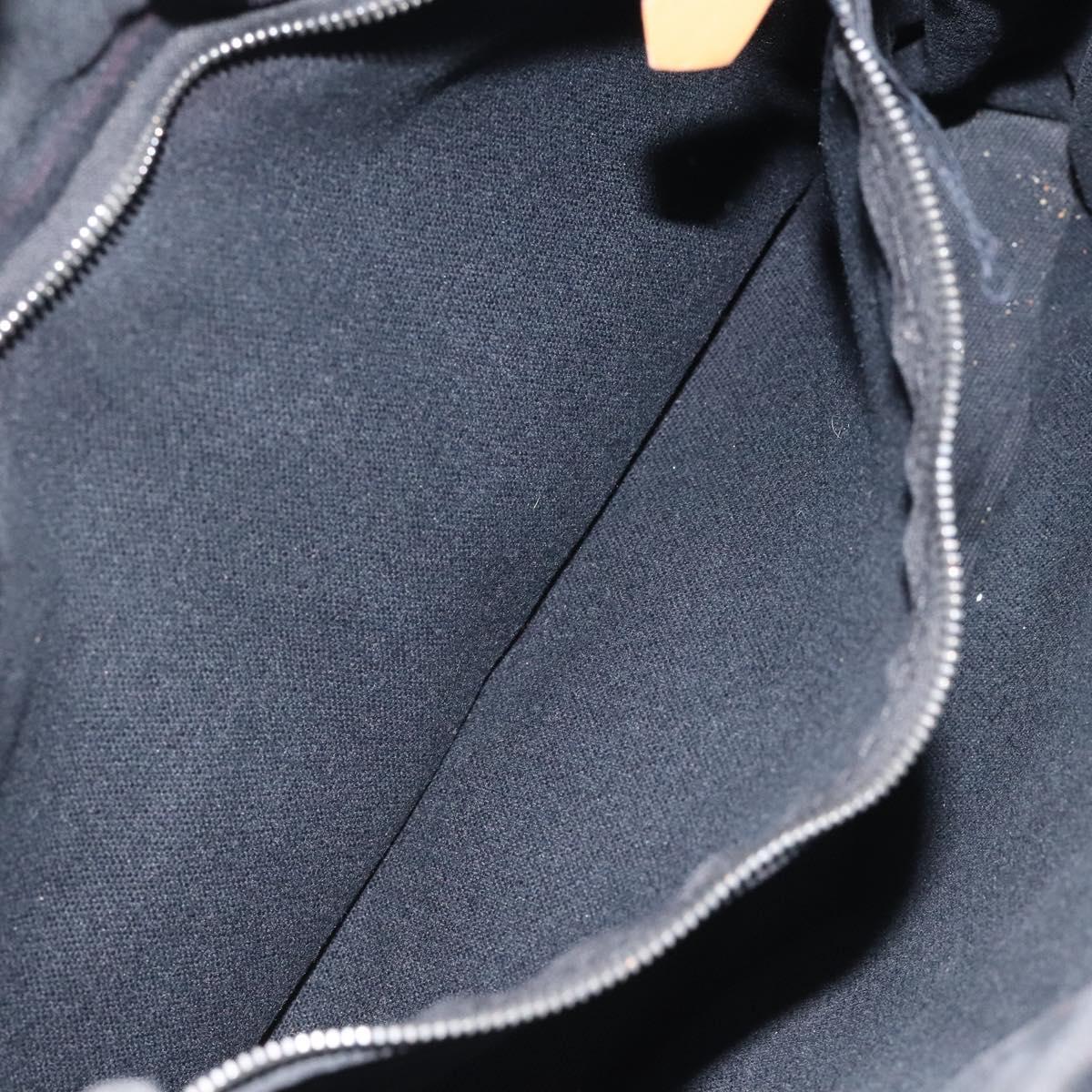 HERMES Fourre Tout PM Hand Bag Canvas Black Gray Silver Auth bs25218