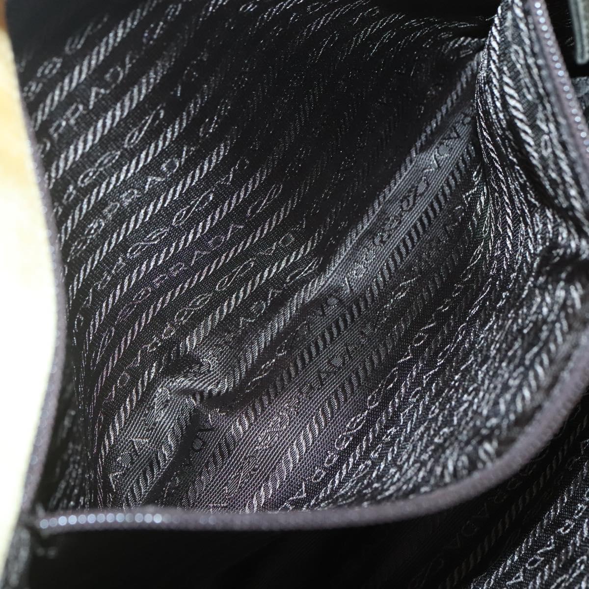 PRADA Hand Bag Nylon Yellow Silver Auth bs25222