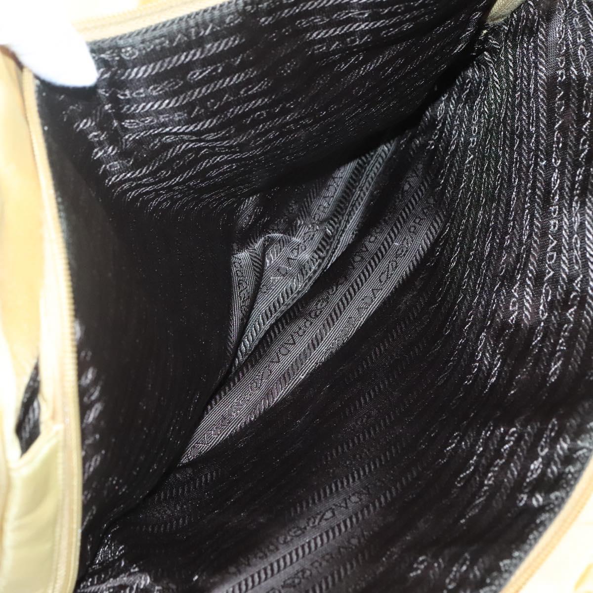 PRADA Hand Bag Nylon Yellow Silver Auth bs25222