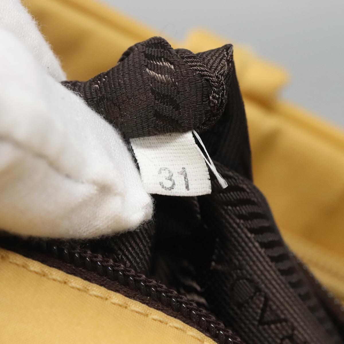 PRADA Hand Bag Nylon Yellow Silver Auth bs25222