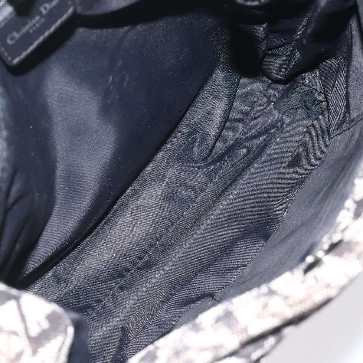 Christian Dior Trotter Canvas Hand Bag Black Silver Auth bs25227