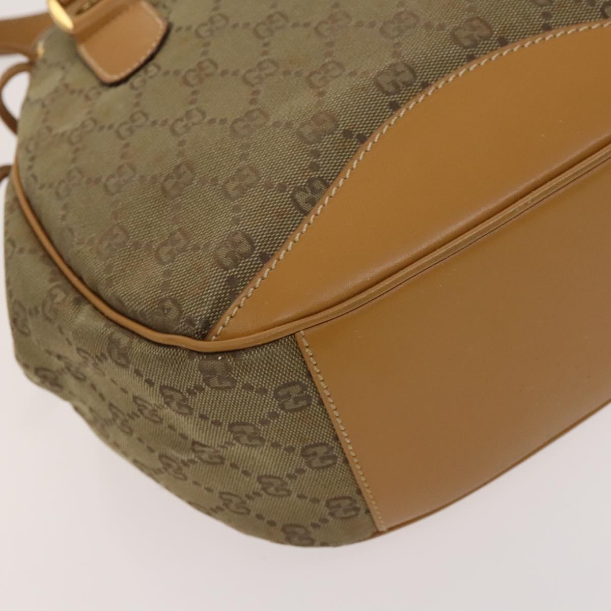 GUCCI GG Canvas Hand Bag 2way Beige Gold Auth bs25240