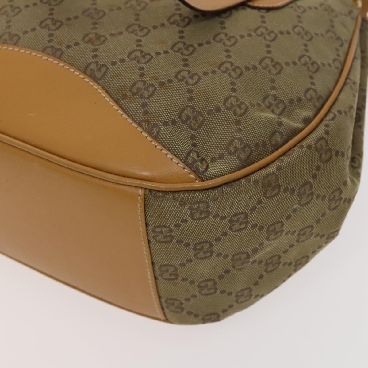GUCCI GG Canvas Hand Bag 2way Beige Gold Auth bs25240