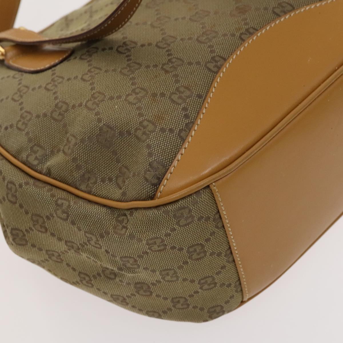 GUCCI GG Canvas Hand Bag 2way Beige Gold Auth bs25240