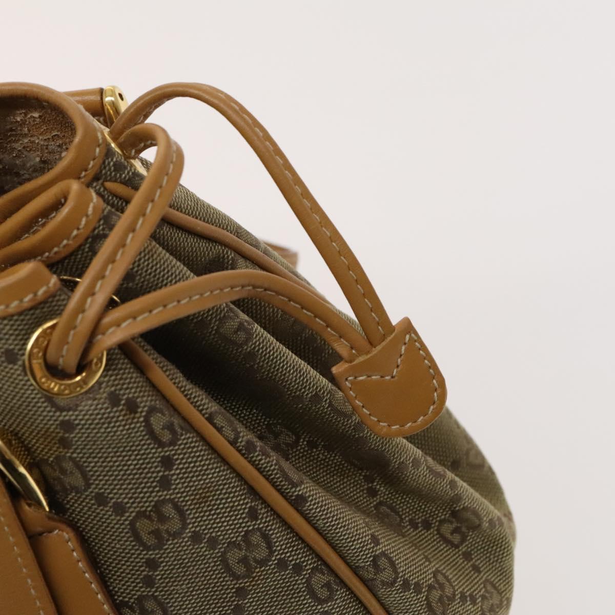 GUCCI GG Canvas Hand Bag 2way Beige Gold Auth bs25240
