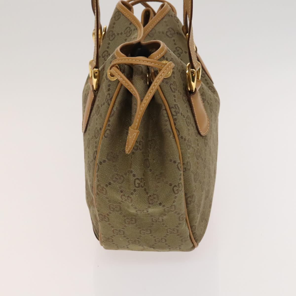 GUCCI GG Canvas Hand Bag 2way Beige Gold Auth bs25240