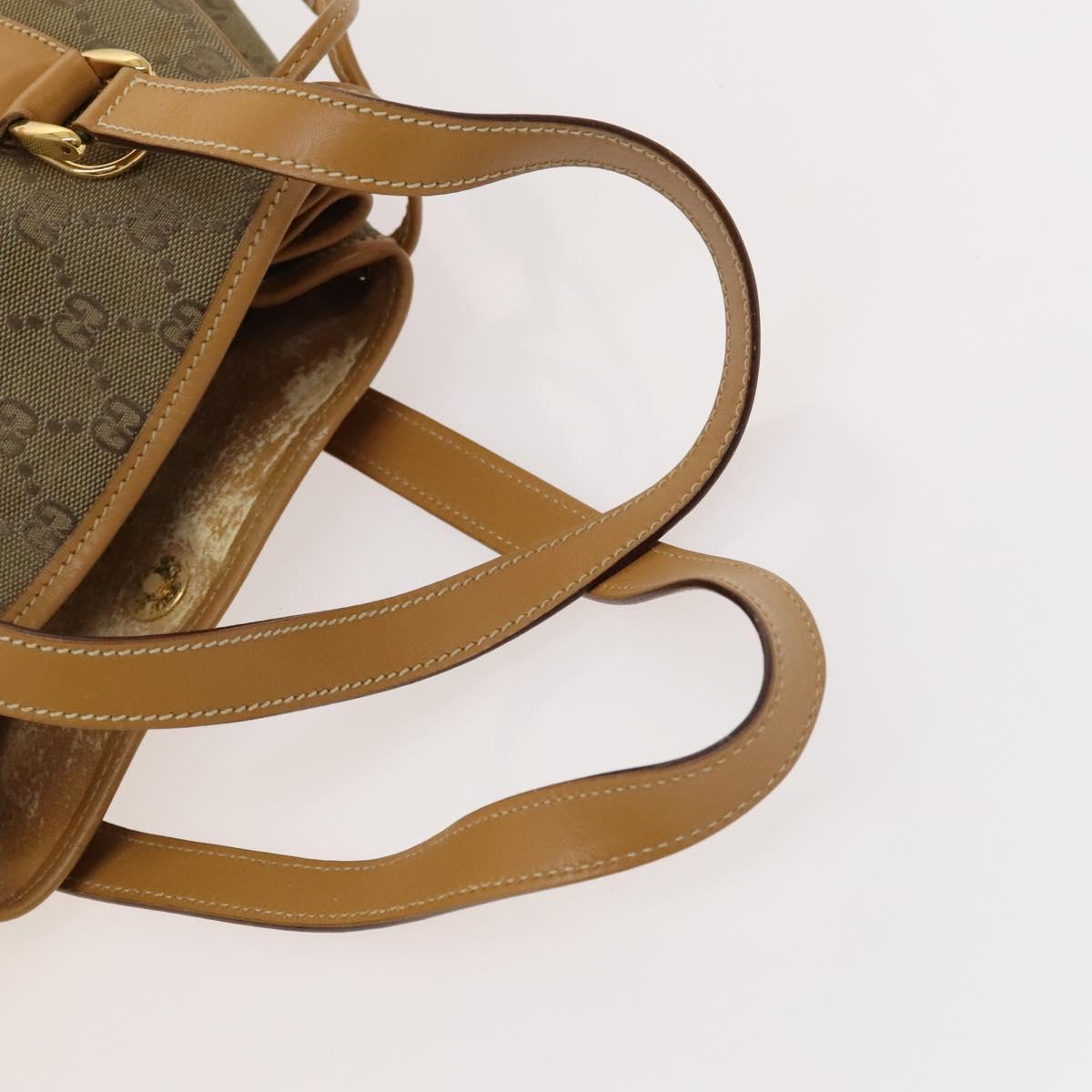 GUCCI GG Canvas Hand Bag 2way Beige Gold Auth bs25240