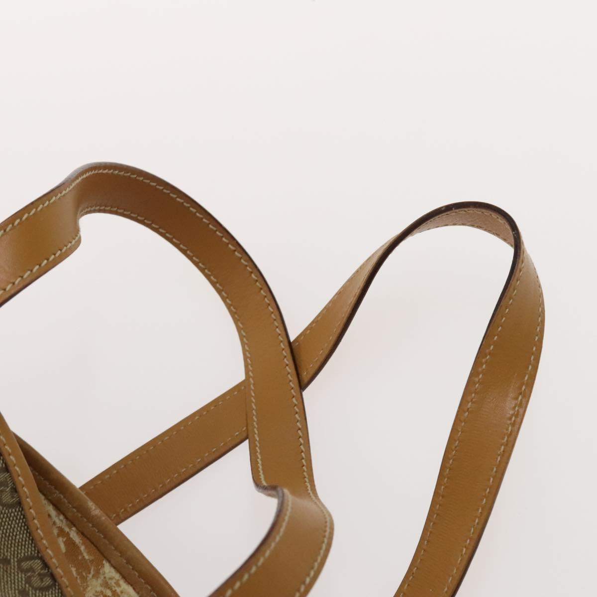 GUCCI GG Canvas Hand Bag 2way Beige Gold Auth bs25240