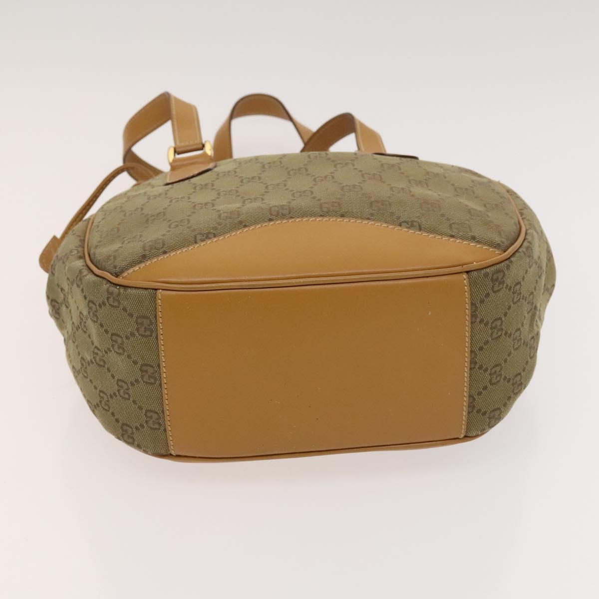 GUCCI GG Canvas Hand Bag 2way Beige Gold Auth bs25240