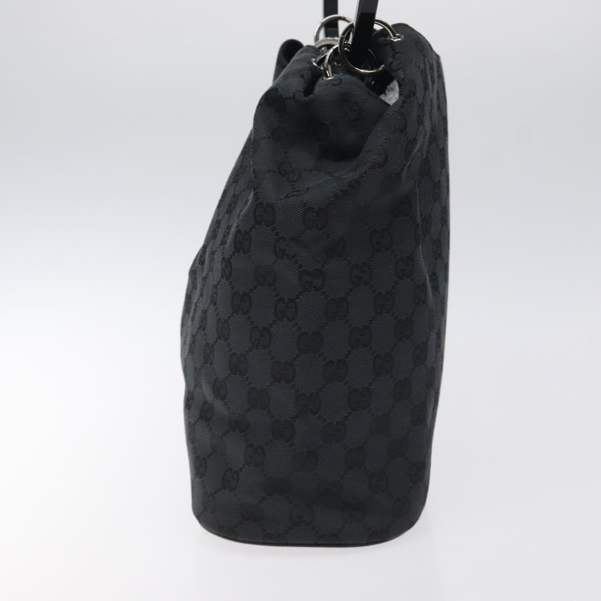 GUCCI GG Canvas Shoulder Bag Black Silver 001 3738 001998 Auth bs25242